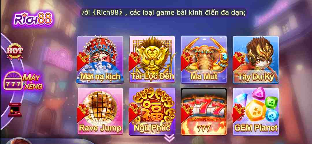 Slots game đổi thưởng uy tín tại Rich88